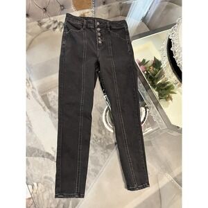 American Eagle Black Wash Dream Jean Button Fly High Rise Skinny‎ Jeans Size 4